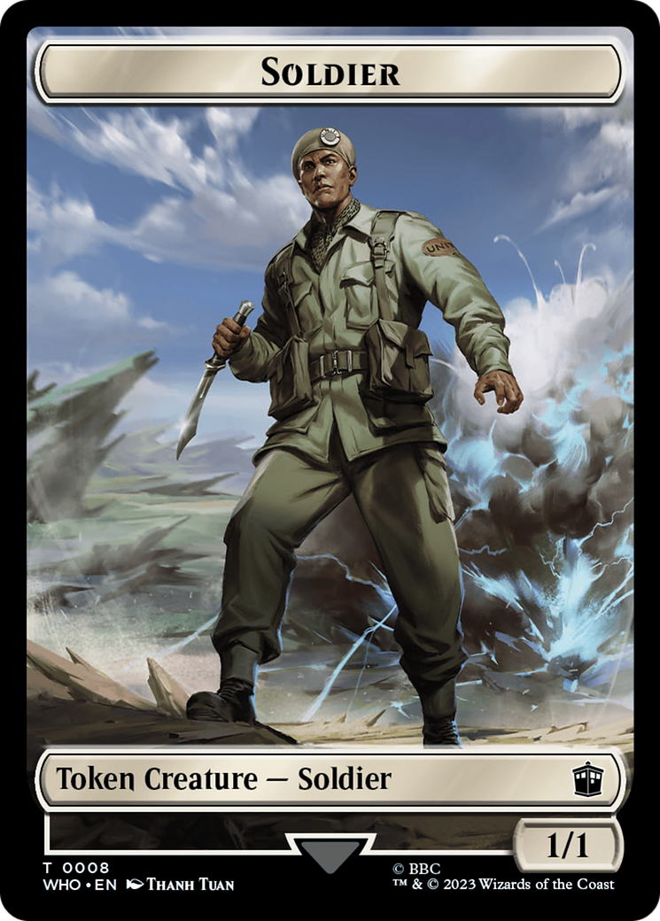Soldier // Alien Warrior Double-Sided Token [Doctor Who Tokens] | Gate City Games LLC