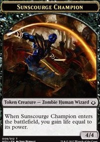 Sunscourge Champion // Zombie Double-sided Token [Hour of Devastation Tokens] | Gate City Games LLC