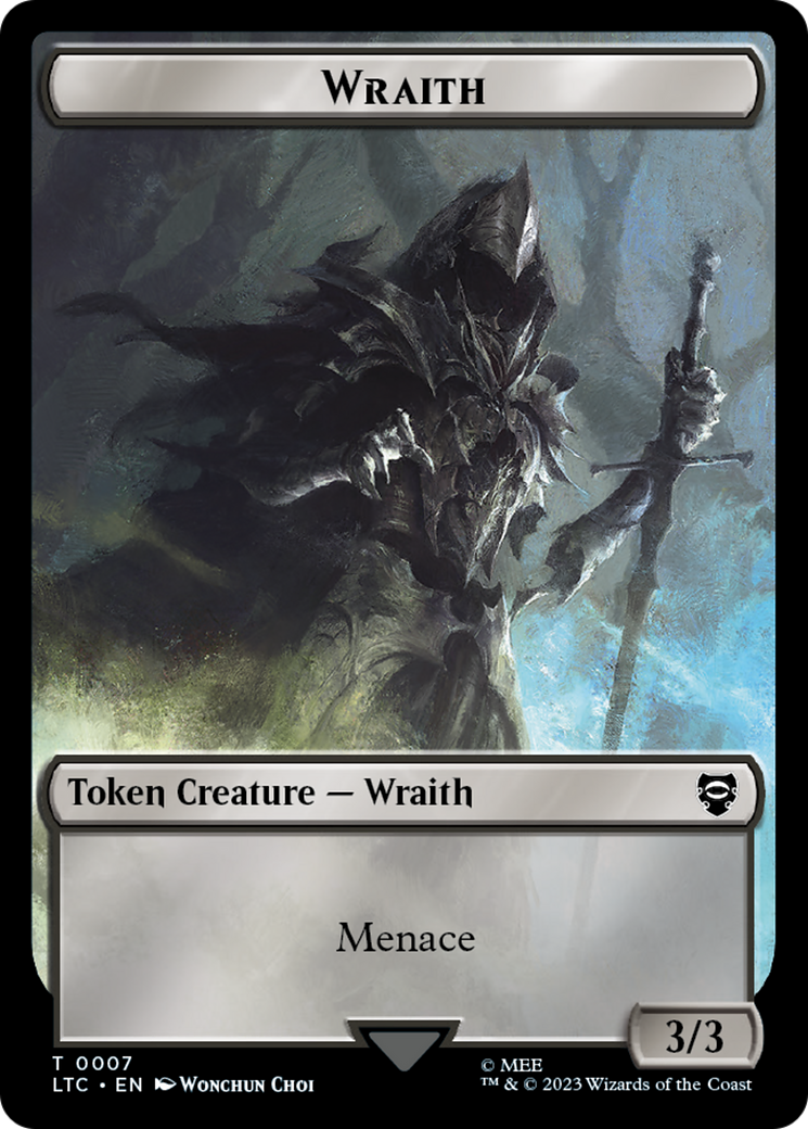 Treasure // Wraith Double-Sided Token [The Lord of the Rings: Tales of Middle-Earth Commander Tokens] | Gate City Games LLC