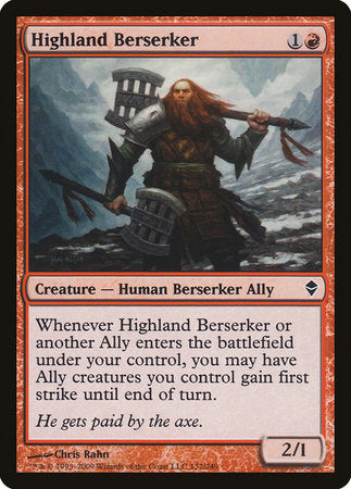 Highland Berserker [Zendikar] | Gate City Games LLC