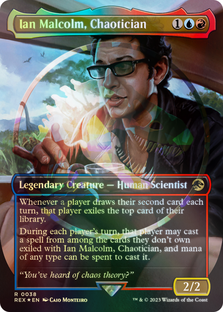 Ian Malcolm, Chaotician Emblem (Borderless) [Jurassic World Collection Tokens] | Gate City Games LLC