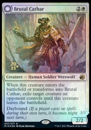 Brutal Cathar // Moonrage Brute [Innistrad: Midnight Hunt Prerelease Promos] | Gate City Games LLC