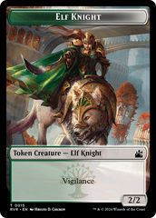 Elf Knight // Rhino Double-Sided Token [Ravnica Remastered Tokens] | Gate City Games LLC