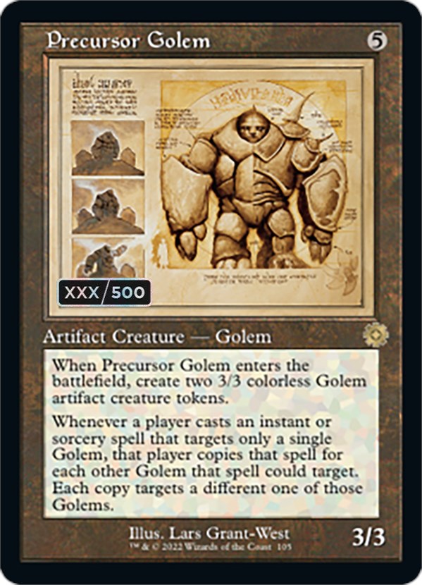 Precursor Golem (Retro Schematic) (Serial Numbered) [The Brothers' War Retro Artifacts] | Gate City Games LLC
