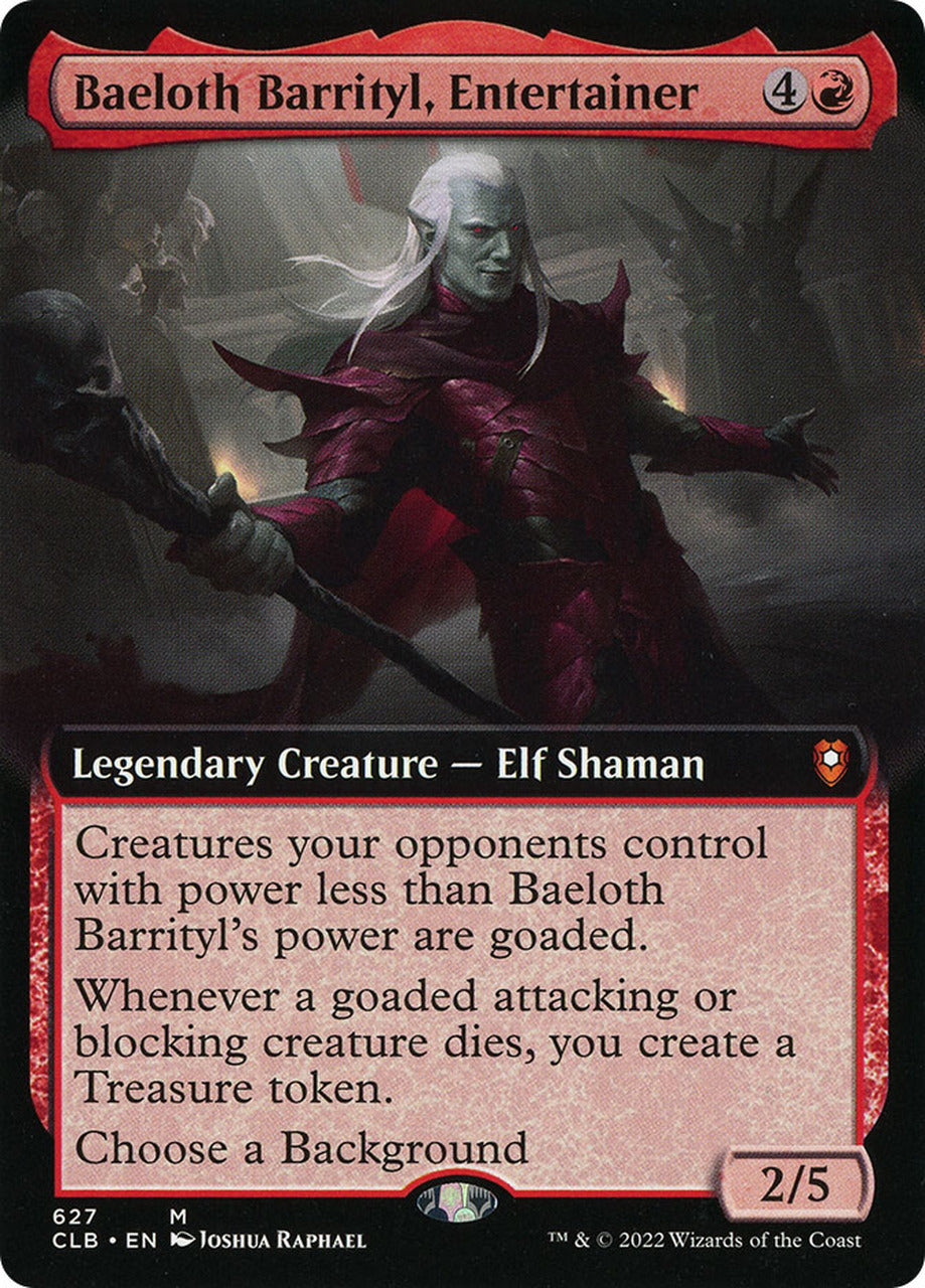 Baeloth Barrityl, Entertainer (Extended Art) [Commander Legends: Battle for Baldur's Gate] | Gate City Games LLC