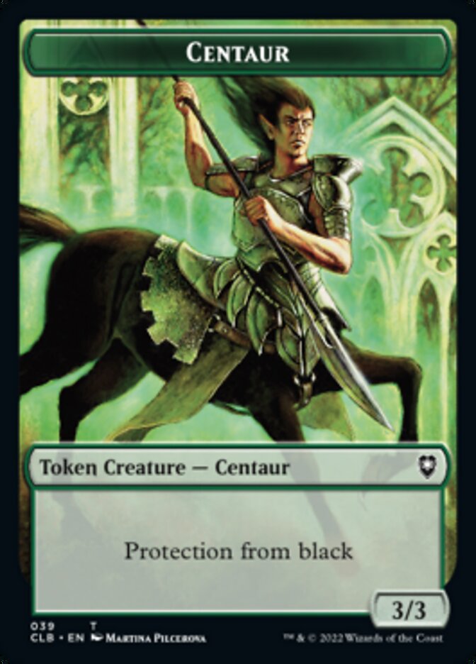 Horror // Centaur Double-sided Token [Commander Legends: Battle for Baldur's Gate Tokens] | Gate City Games LLC