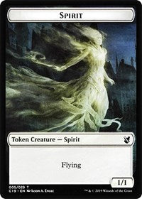 Spirit // Human Double-sided Token [Commander 2019 Tokens] | Gate City Games LLC