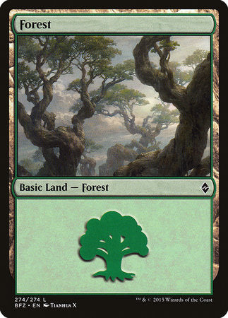 Forest (274) [Battle for Zendikar] | Gate City Games LLC