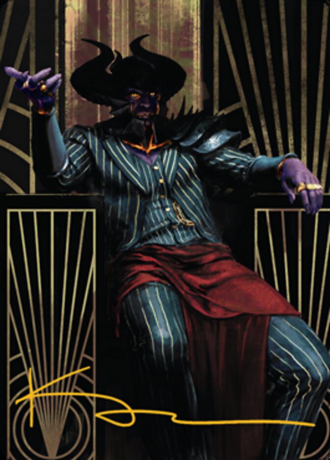 Ob Nixilis, the Adversary 2 Art Card (Gold-Stamped Signature) [Streets of New Capenna Art Series] | Gate City Games LLC