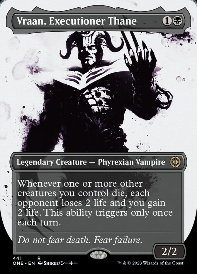 Vraan, Executioner Thane (Borderless Ichor Step-and-Compleat Foil) [Phyrexia: All Will Be One] | Gate City Games LLC