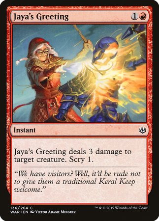 Jaya's Greeting [War of the Spark] | Gate City Games LLC