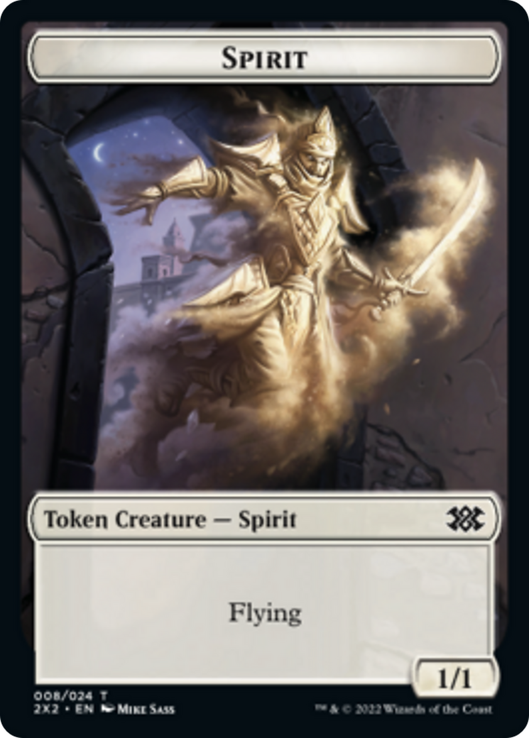 Wrenn and Six Emblem // Spirit Double-sided Token [Double Masters 2022 Tokens] | Gate City Games LLC