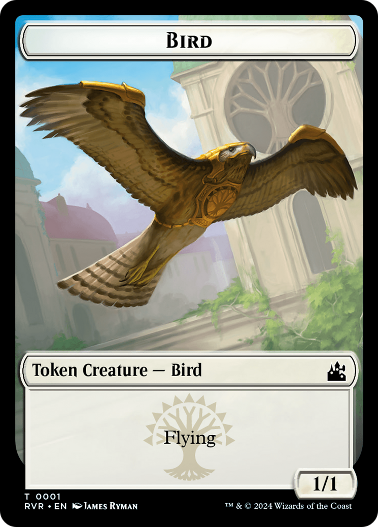 Bird // Spirit (0004) Double-Sided Token [Ravnica Remastered Tokens] | Gate City Games LLC