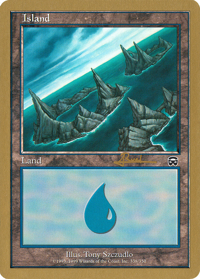 Island (ar338) (Antoine Ruel) [World Championship Decks 2001] | Gate City Games LLC