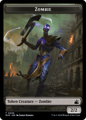 Spirit (0018) // Zombie Double-Sided Token [Ravnica Remastered Tokens] | Gate City Games LLC