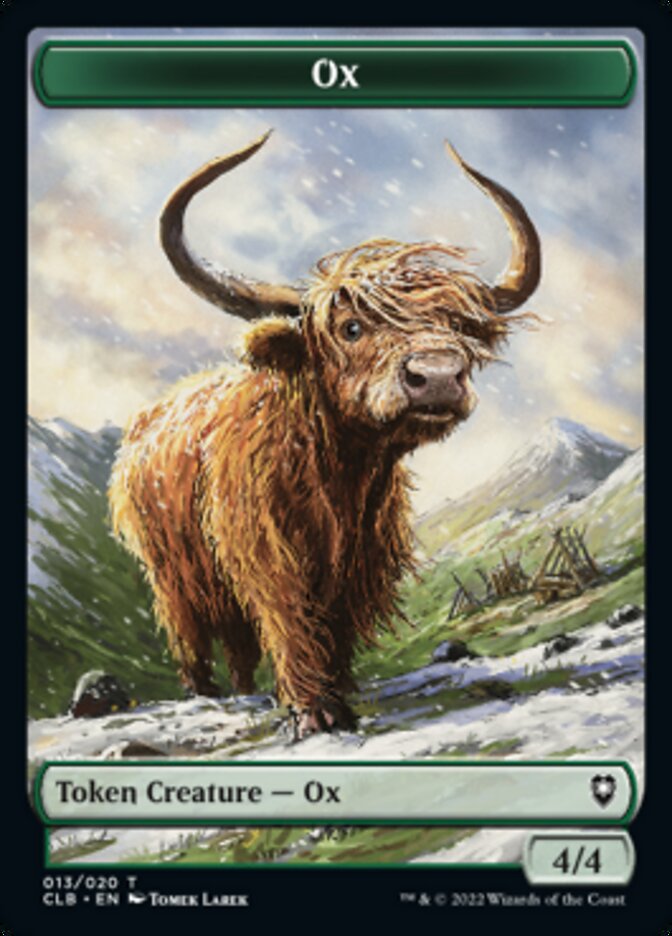 Treasure // Ox Double-sided Token [Commander Legends: Battle for Baldur's Gate Tokens] | Gate City Games LLC