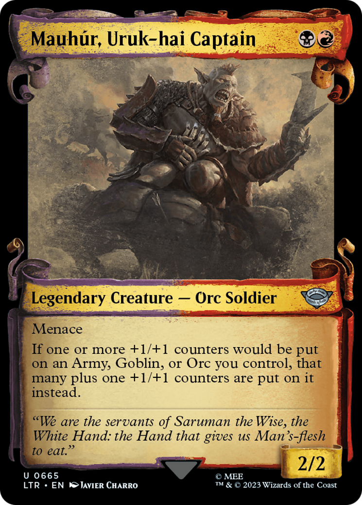 Mauhur, Uruk-hai Captain [The Lord of the Rings: Tales of Middle-Earth Showcase Scrolls] | Gate City Games LLC