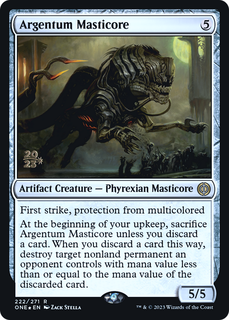 Argentum Masticore [Phyrexia: All Will Be One Prerelease Promos] | Gate City Games LLC