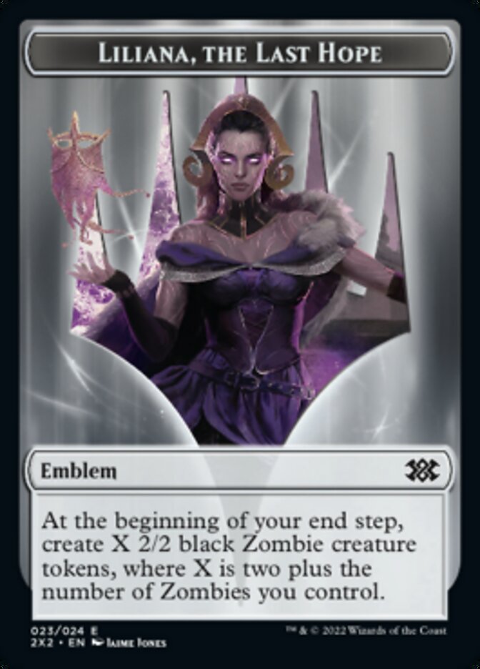 Liliana, the Last Hope Emblem // Spirit Double-sided Token [Double Masters 2022 Tokens] | Gate City Games LLC