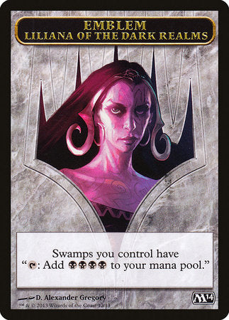 Emblem - Liliana of the Dark Realms [Magic 2014 Tokens] | Gate City Games LLC