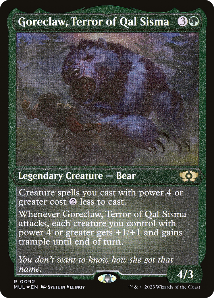 Goreclaw, Terror of Qal Sisma (Foil Etched) [Multiverse Legends] | Gate City Games LLC