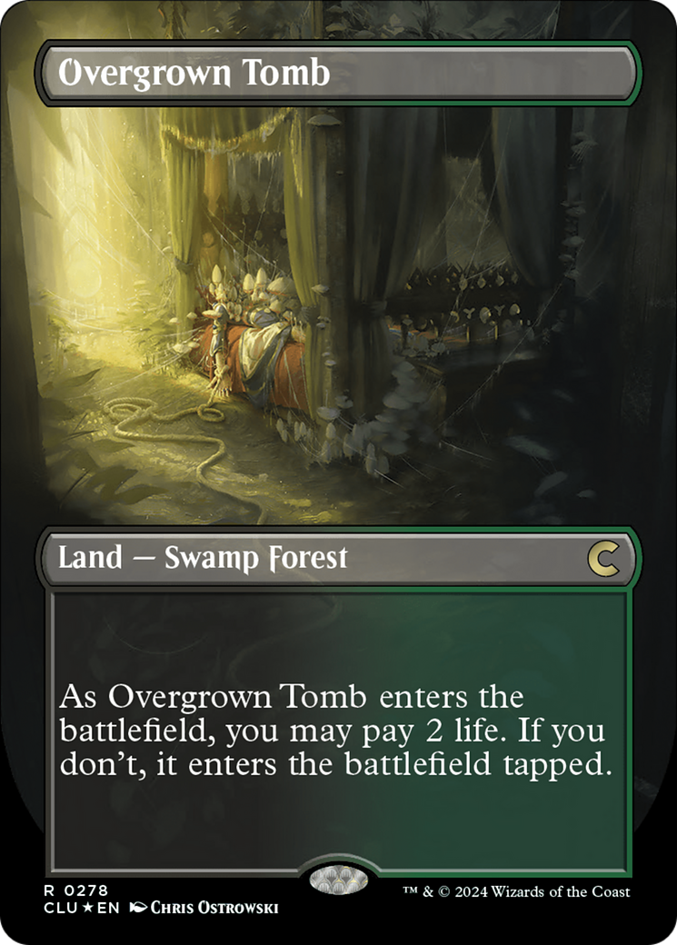 Overgrown Tomb (Borderless) [Ravnica: Clue Edition] | Gate City Games LLC