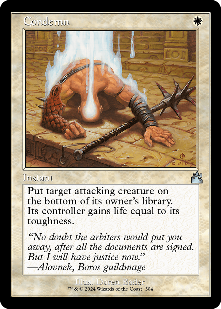 Condemn (Retro Frame) [Ravnica Remastered] | Gate City Games LLC