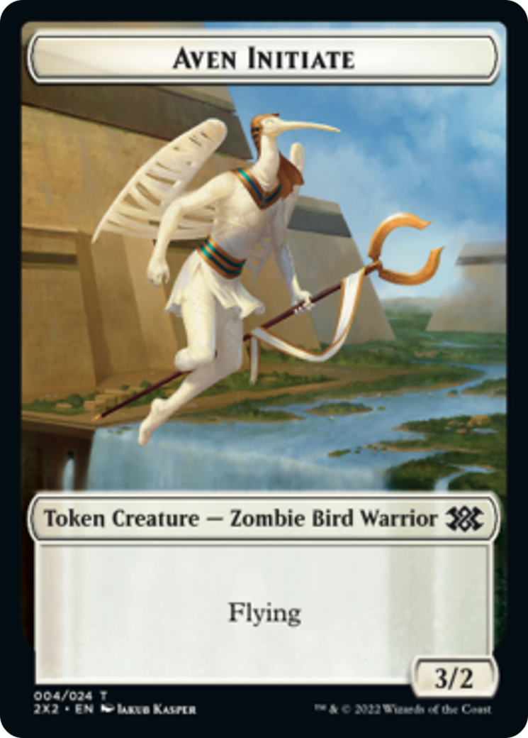 Spider // Aven Initiate Double-sided Token [Double Masters 2022 Tokens] | Gate City Games LLC