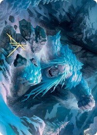 Icehide Troll Art Card (Gold-Stamped Signature) [Kaldheim: Art Series] | Gate City Games LLC