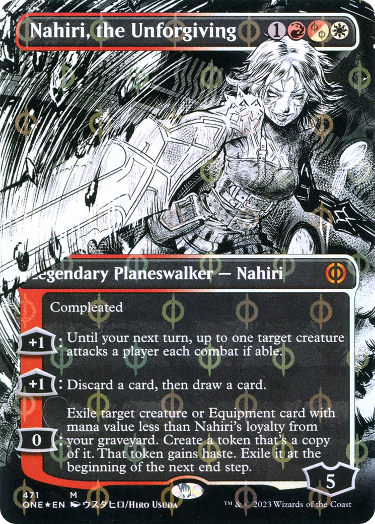 Nahiri, the Unforgiving (Borderless Manga Step-and-Compleat Foil) [Phyrexia: All Will Be One] | Gate City Games LLC