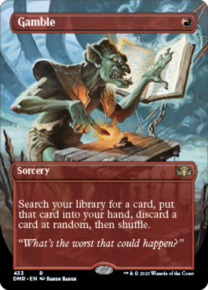 Gamble (Borderless Alternate Art) [Dominaria Remastered] | Gate City Games LLC