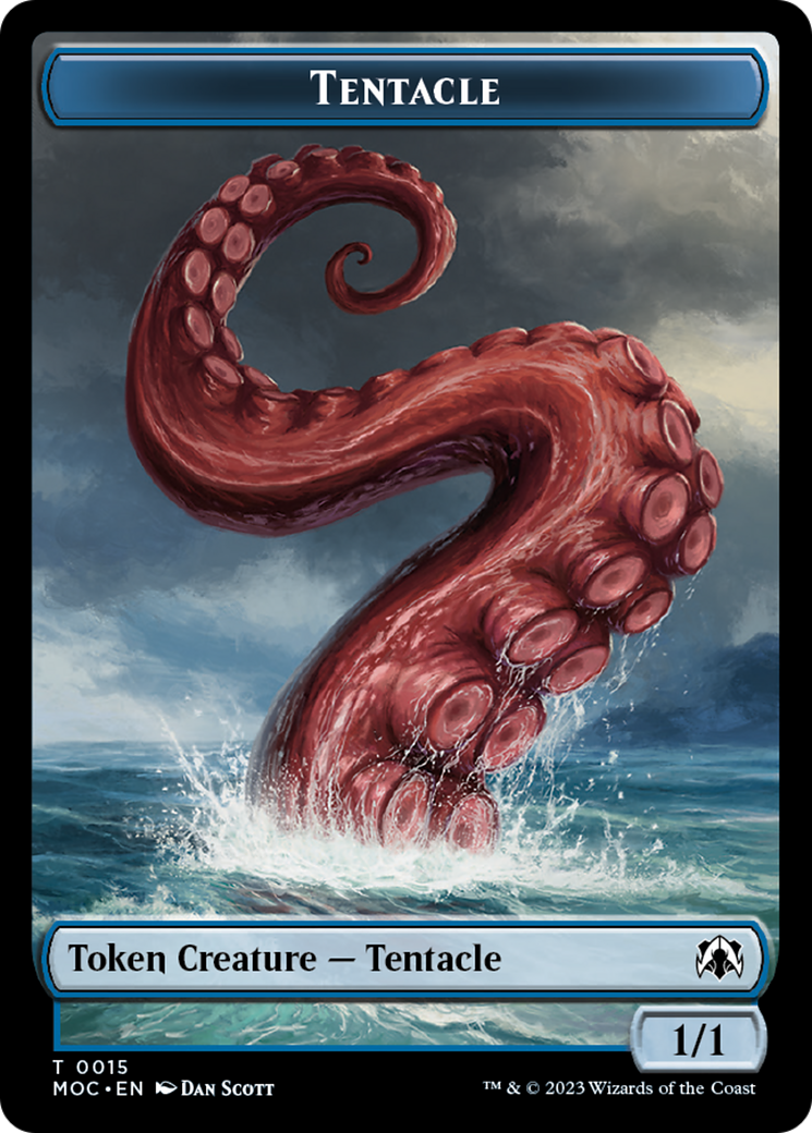 Tentacle // Human (26) Double-Sided Token [March of the Machine Commander Tokens] | Gate City Games LLC