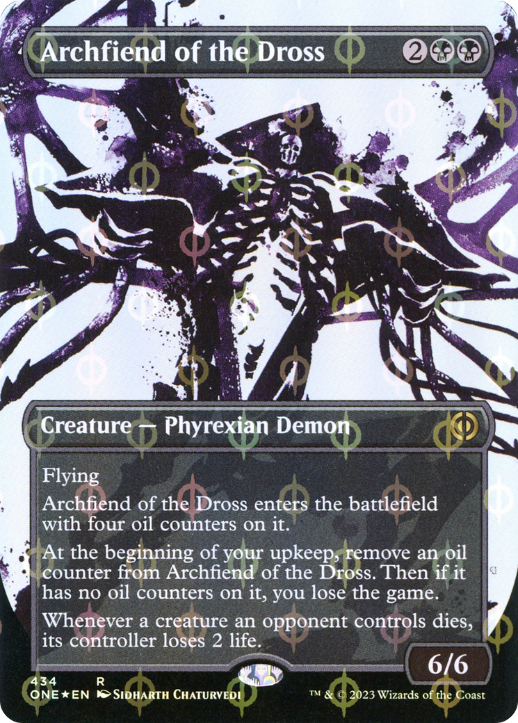 Archfiend of the Dross (Borderless Ichor Step-and-Compleat Foil) [Phyrexia: All Will Be One] | Gate City Games LLC