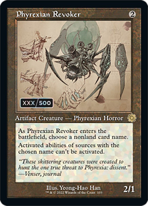 Phyrexian Revoker (Retro Schematic) (Serial Numbered) [The Brothers' War Retro Artifacts] | Gate City Games LLC