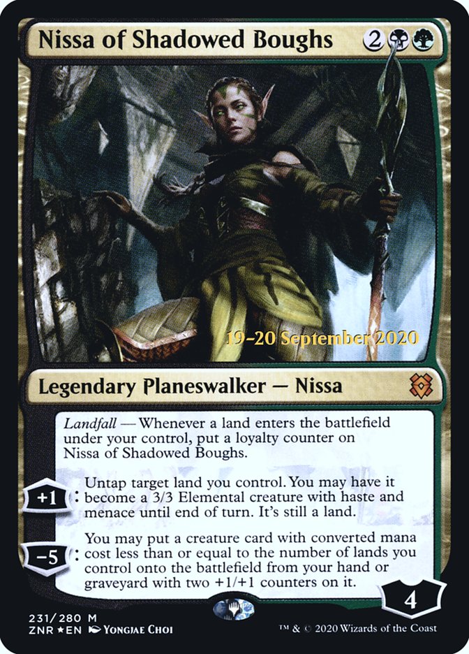 Nissa of Shadowed Boughs  [Zendikar Rising Prerelease Promos] | Gate City Games LLC