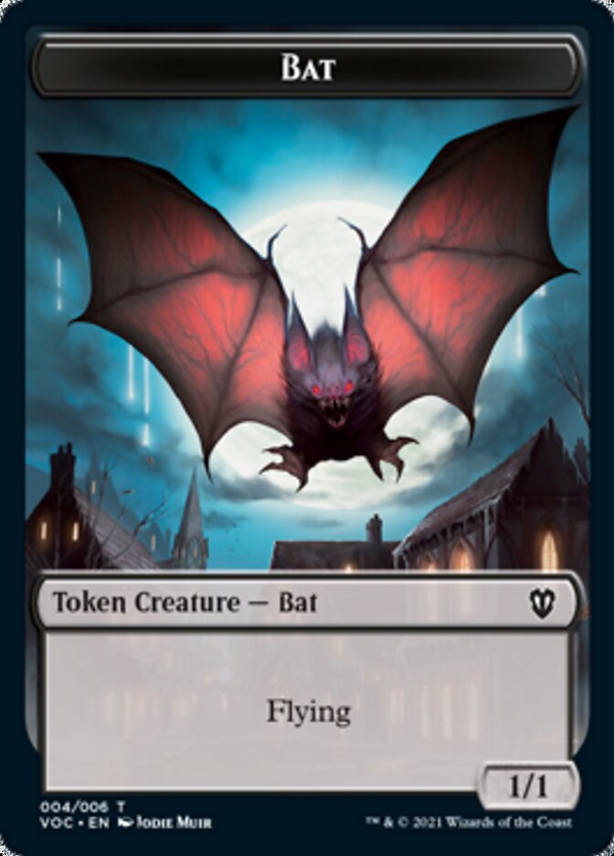 Blood // Bat Double-sided Token [Innistrad: Crimson Vow Commander Tokens] | Gate City Games LLC