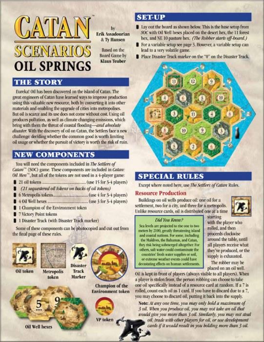 CATAN Scenarios – Oil Springs | Gate City Games LLC